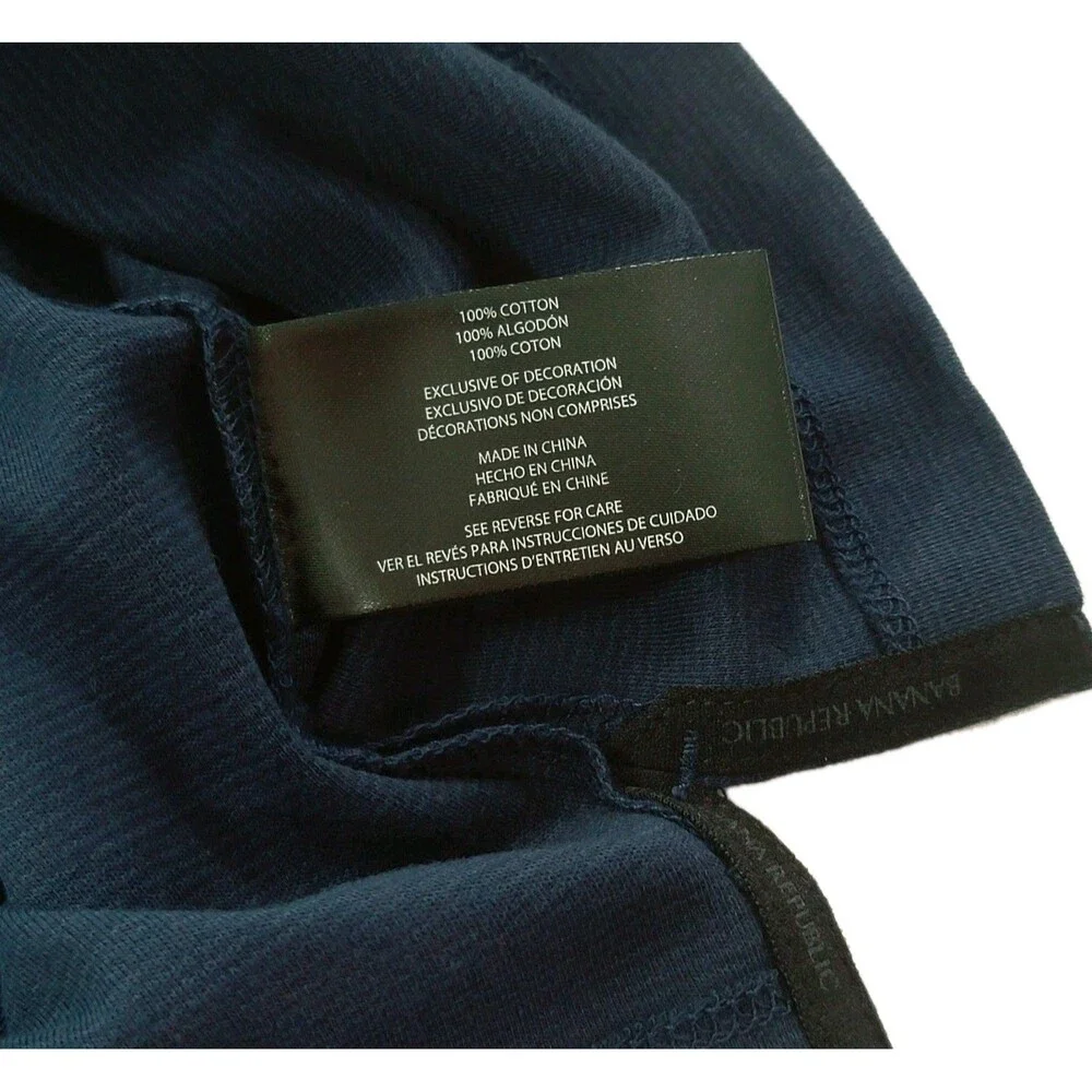 Banana Republic Men's XXL Luxe Touch Performance Tee 100% Cotton Blue Knit NWT